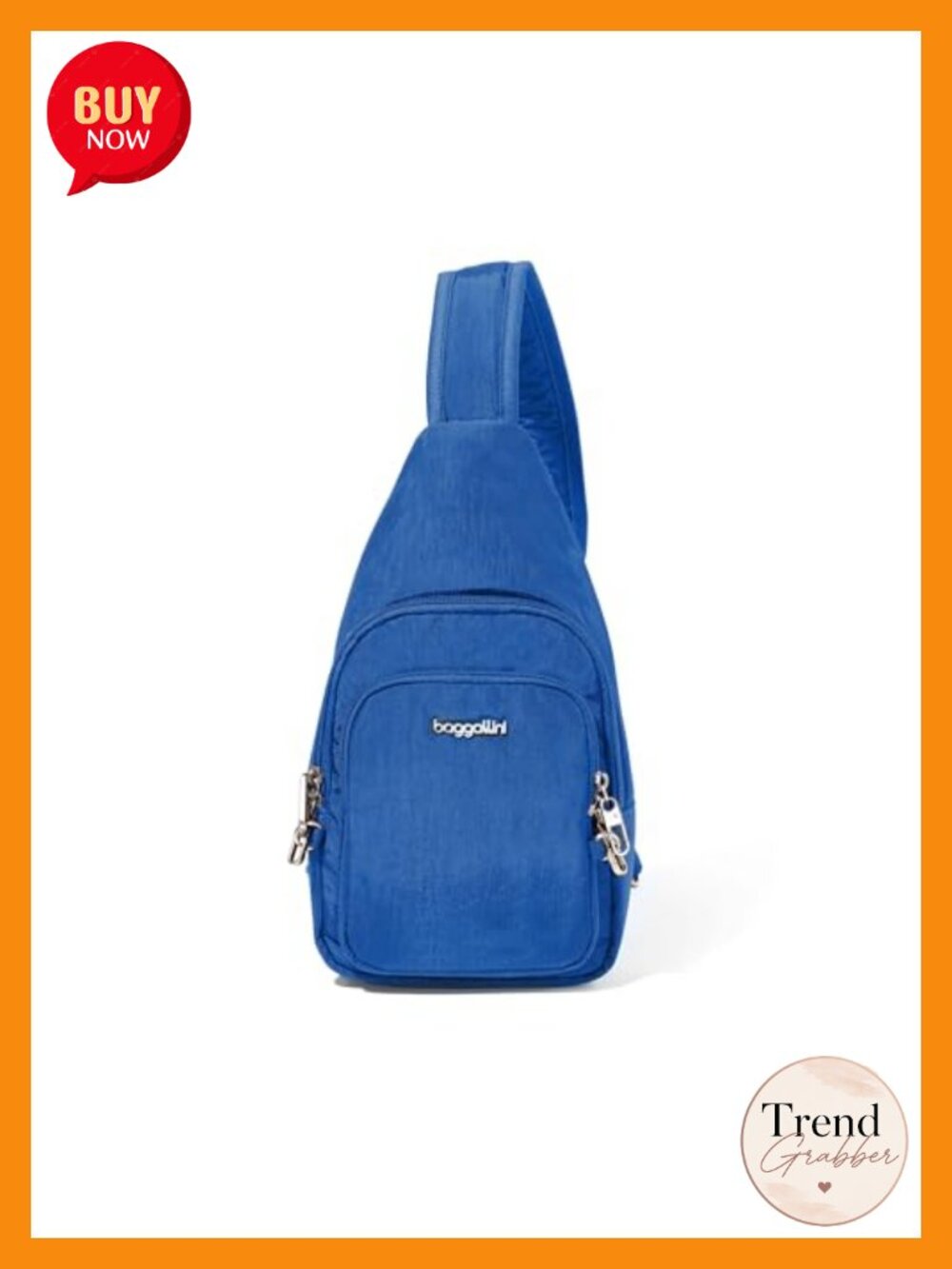 Anti-Theft Nylon Sling Crossbody Bag with RFID Blocking